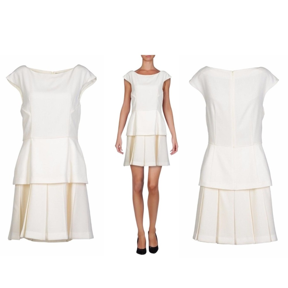 Spring Summer SalesErmanno Scervino White Peplum Pleated Dress 42/6 New $1999